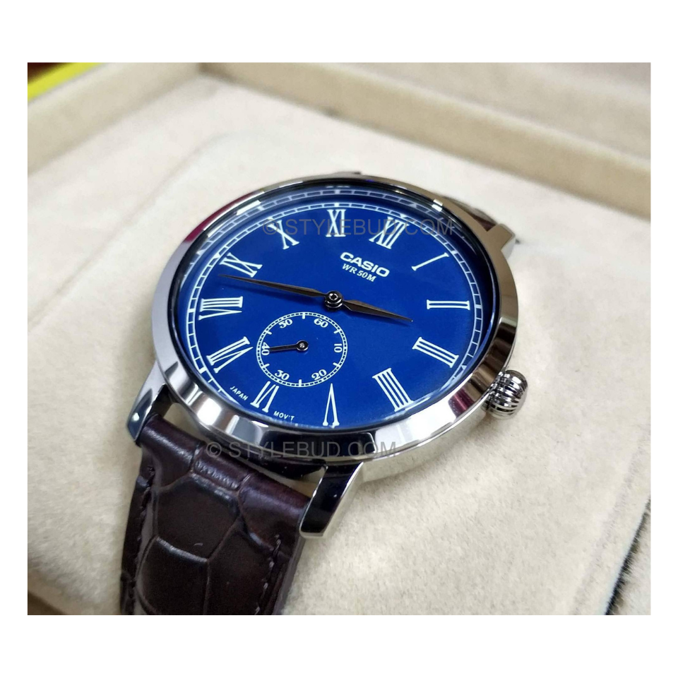 Casio Enticer Side Second Leather Belt Watch MTP-E150L-2BVDF