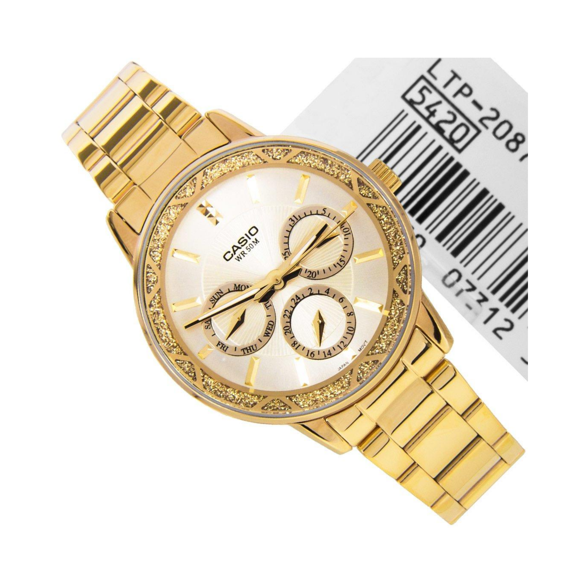 Casio Enticer Multifunction Ladies Chain Watch LTP-2087G-7AVDF