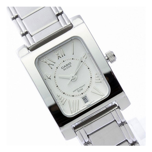 Casio Beside Date Stainless Steel Ladies Chain Watch BEL-100D-7A2VDF