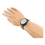 Casio Enticer Day Date Blue Leather Belt Watch MTP-1384BUL-9AVDF