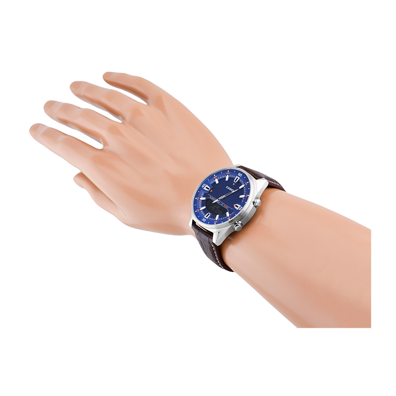 Casio Enticer Dual Time Stainless Steel Leather Belt Watch AMW-830L-2AVDF