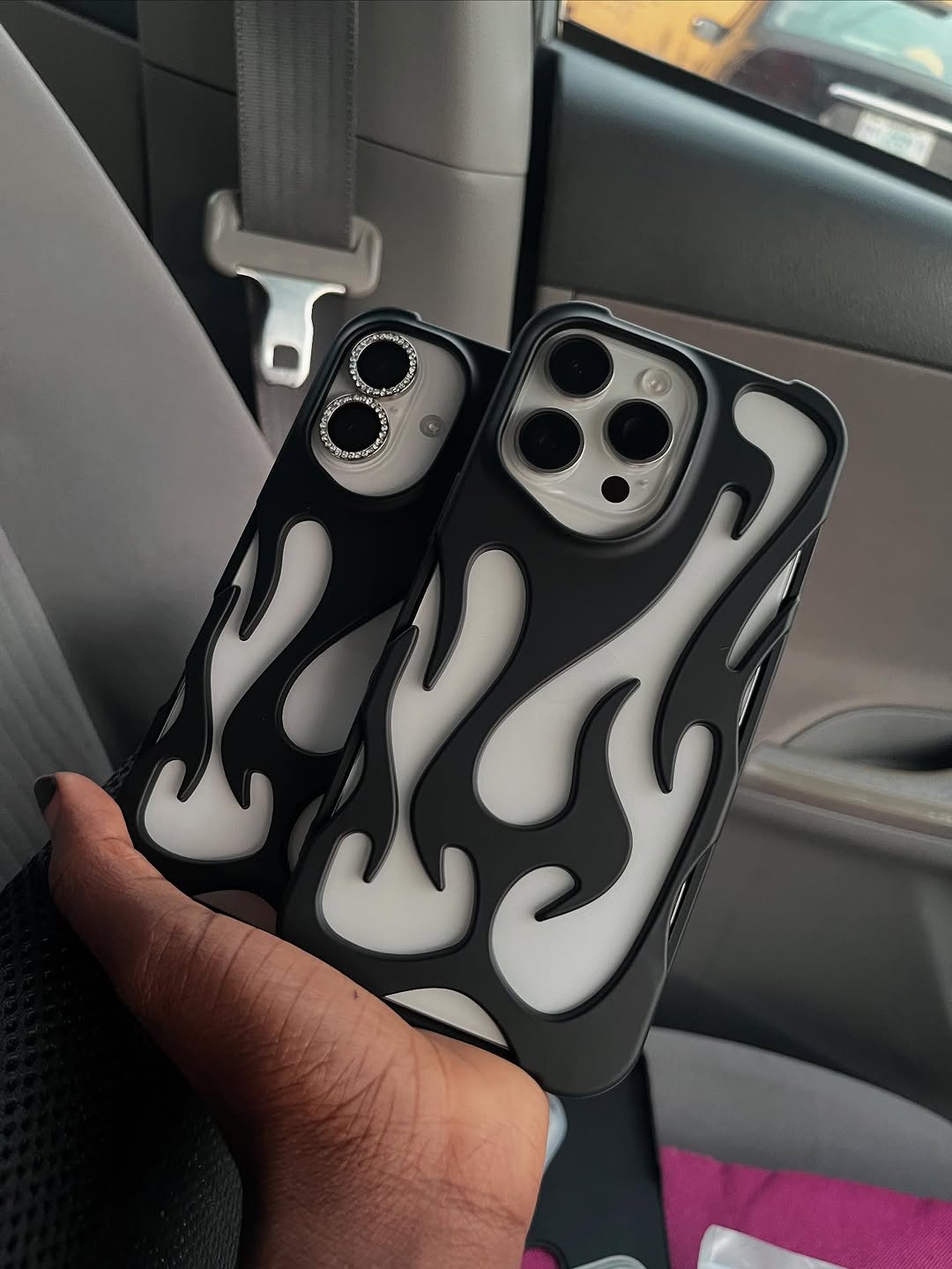 Hollow Flame Cut-Out iPhone Case – Shockproof Stylish Cover