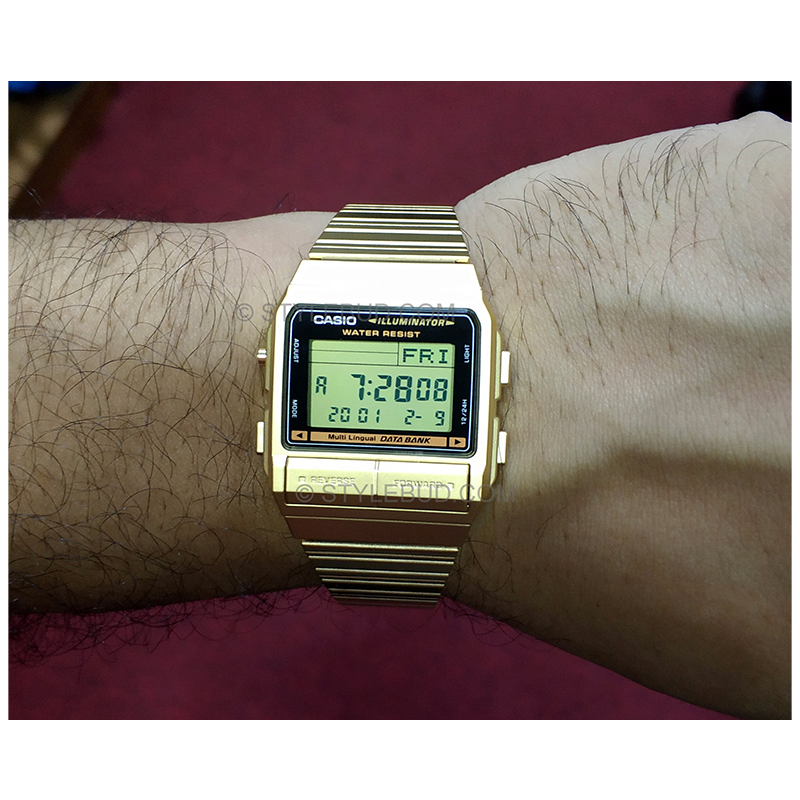 Casio Vintage Data Bank Golden Chain Watch DB-380G-1DF