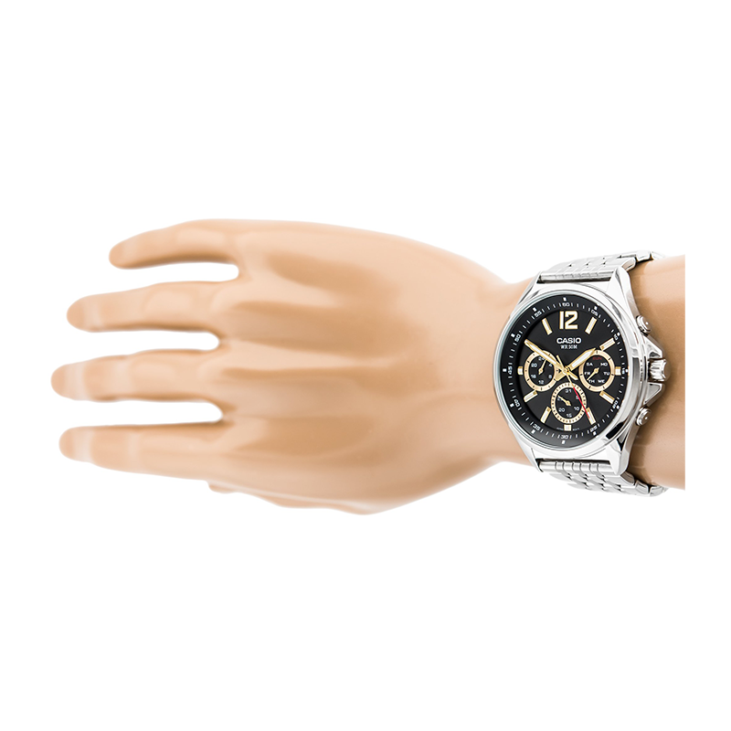 Casio Enticer Multifunction Stainless Steel Silver Chain Watch MTP-E303D-1AVDF