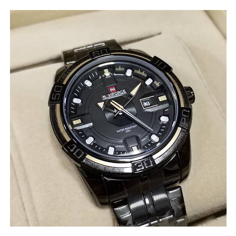 Naviforce Date Black Chain Watch NF9079M