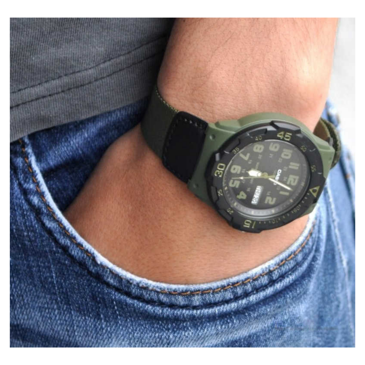 Casio Youth Day Date Nylon Belt Watch MRW-200HB-3BVDF