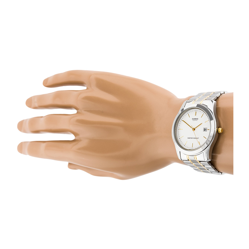 Casio Enticer Date Two Tone Chain Watch MTP-1141G-7ARDF