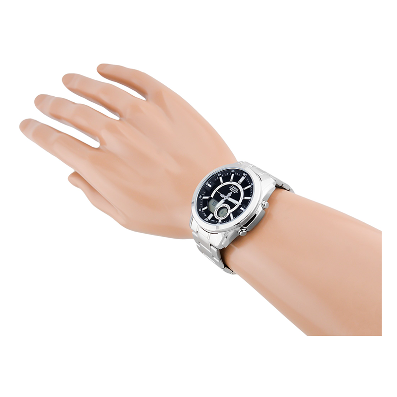 Casio Enticer Dual Time Multifunction Chain Watch AMW-810D-1AVDF