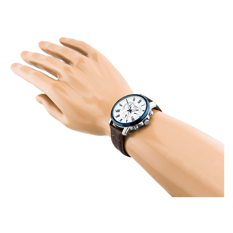 Casio Beside Chronograph Date Leather Belt Watch BEM-520BUL-7A3VDF