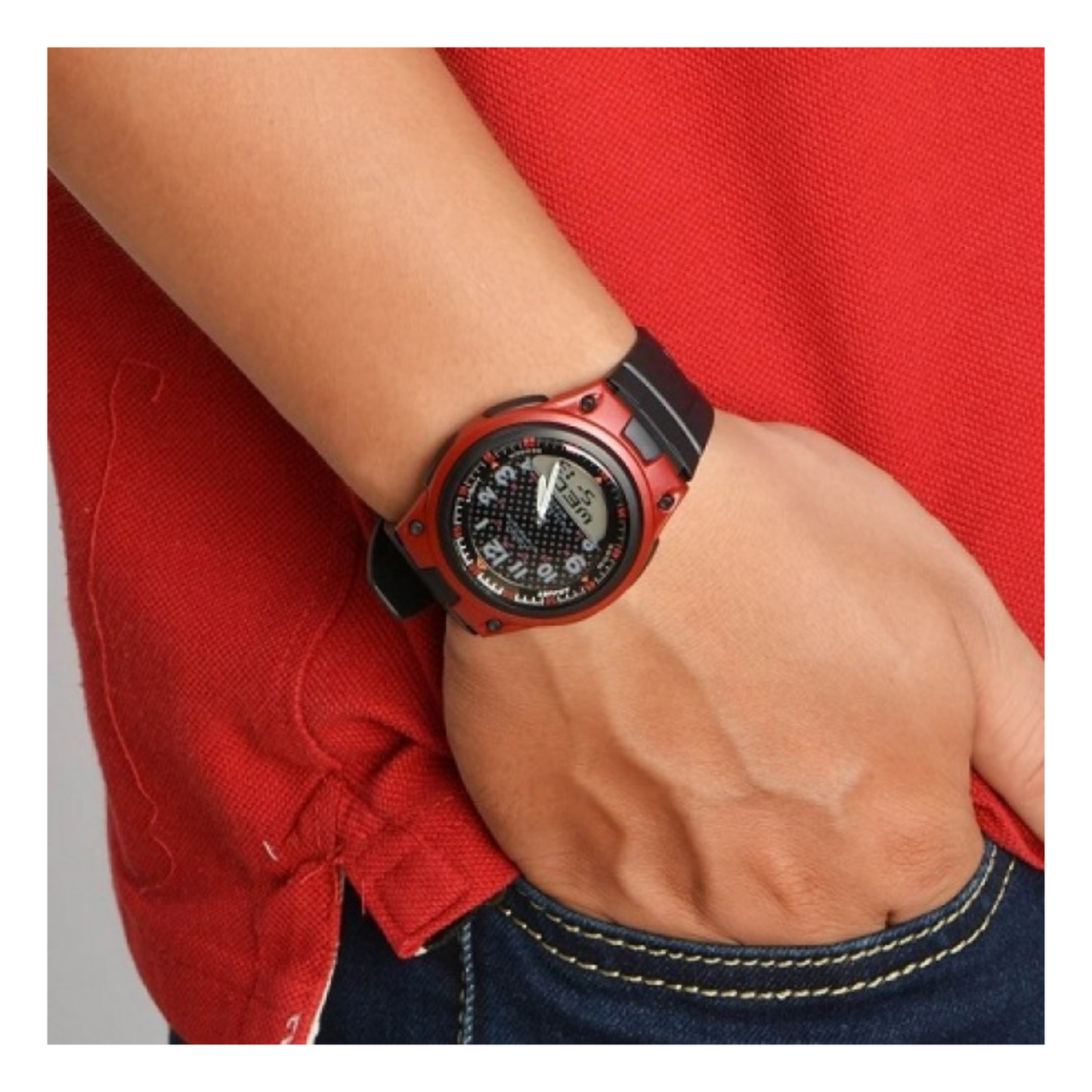 Casio Youth Dual Time Resin Belt Watch AW-80-4BVDF