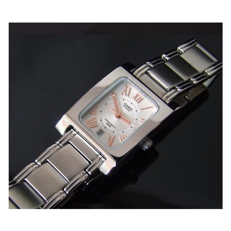 Casio Beside Date Stainless Steel Ladies Chain Watch BEL-100D-7A3VDF