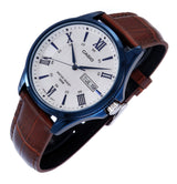 Casio Enticer Day Date Blue Leather Belt Watch MTP-1384BUL-5AVDF