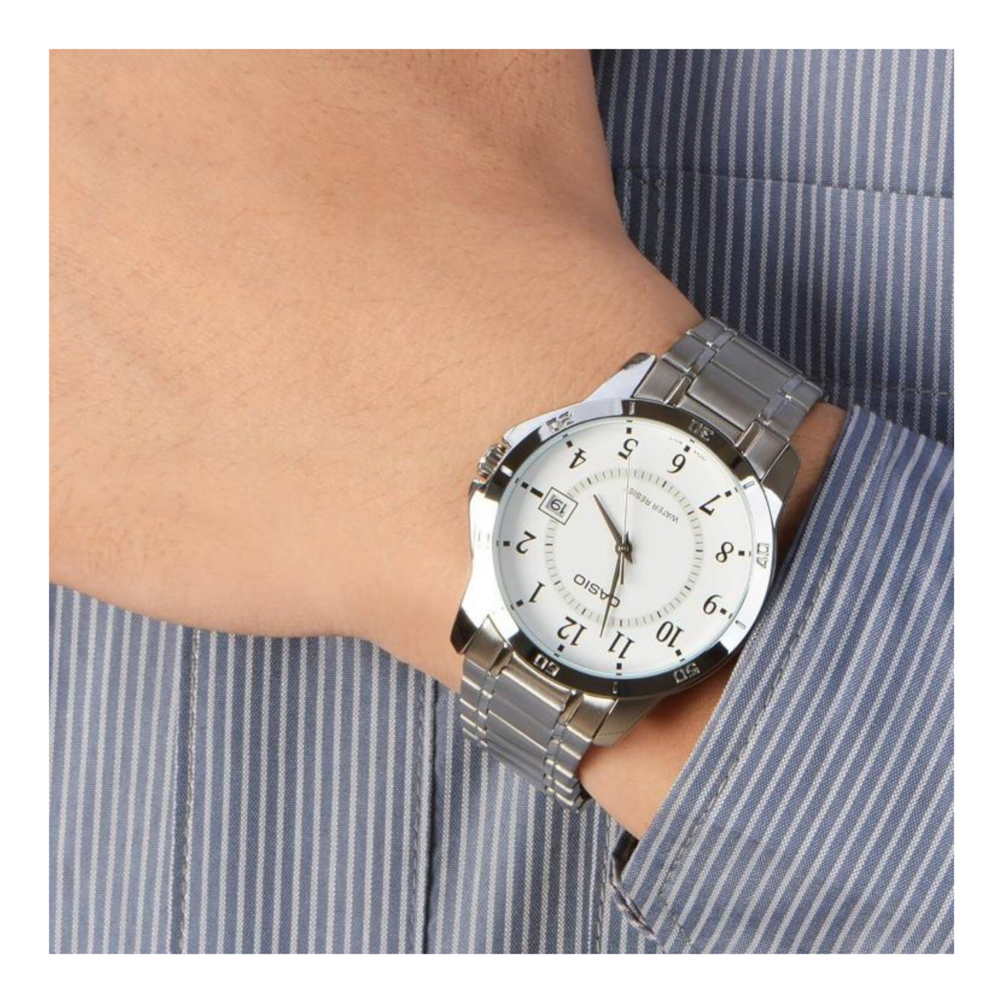 Casio Standard Date Chain Watch MTP-V004D-7BUDF