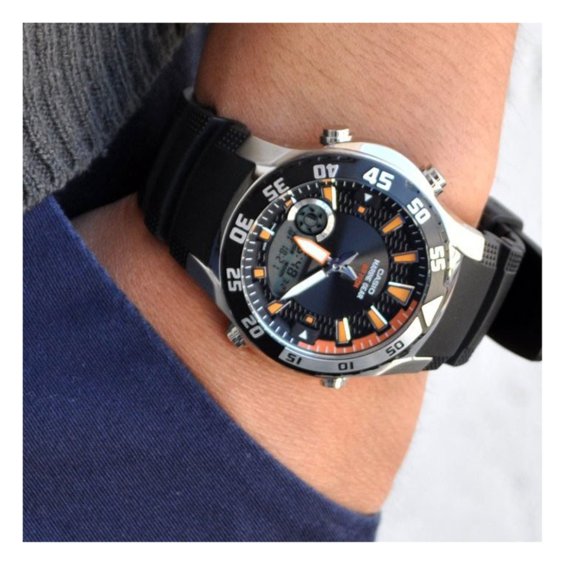 Casio Youth Marine Gear Stainless Steel Resin Belt Watch AMW-710-1AVDF