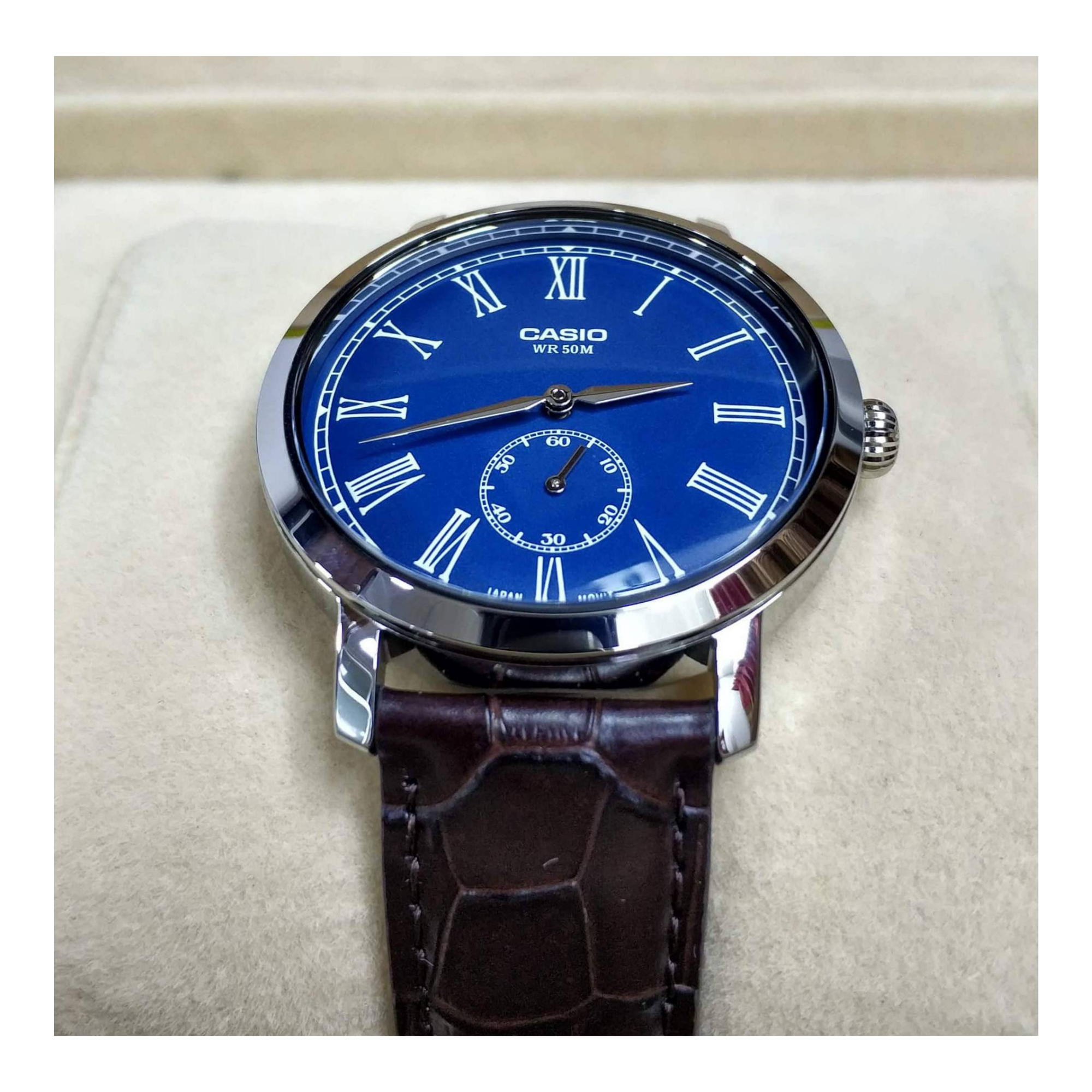 Casio Enticer Side Second Leather Belt Watch MTP-E150L-2BVDF