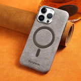 Desert Ruimeibi MagSafe PU Leather Case Anti-Fall Electroplated Bezel