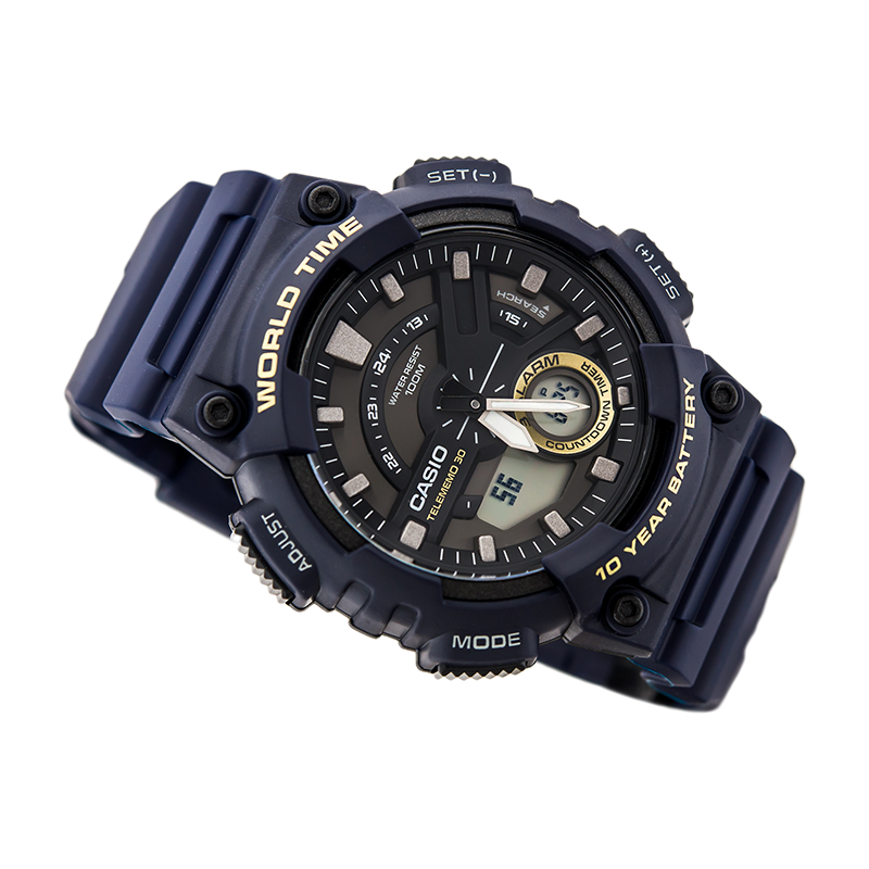 Casio Youth Dual Time Resin Belt Watch AEQ-110W-2AVDF