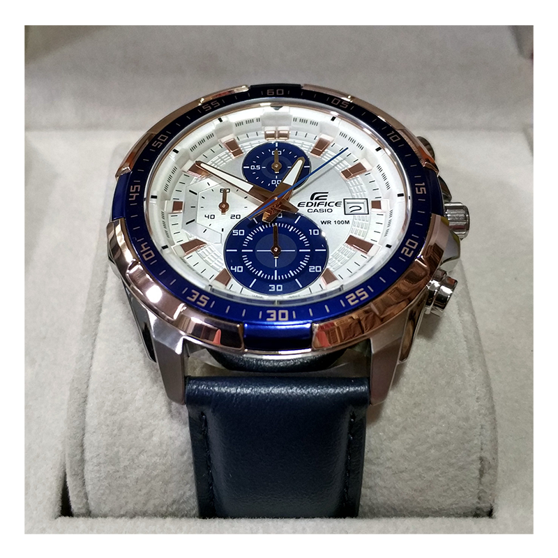 Casio Edifice Chronograph Leather Belt Watch EFR-539L-7CVUDF