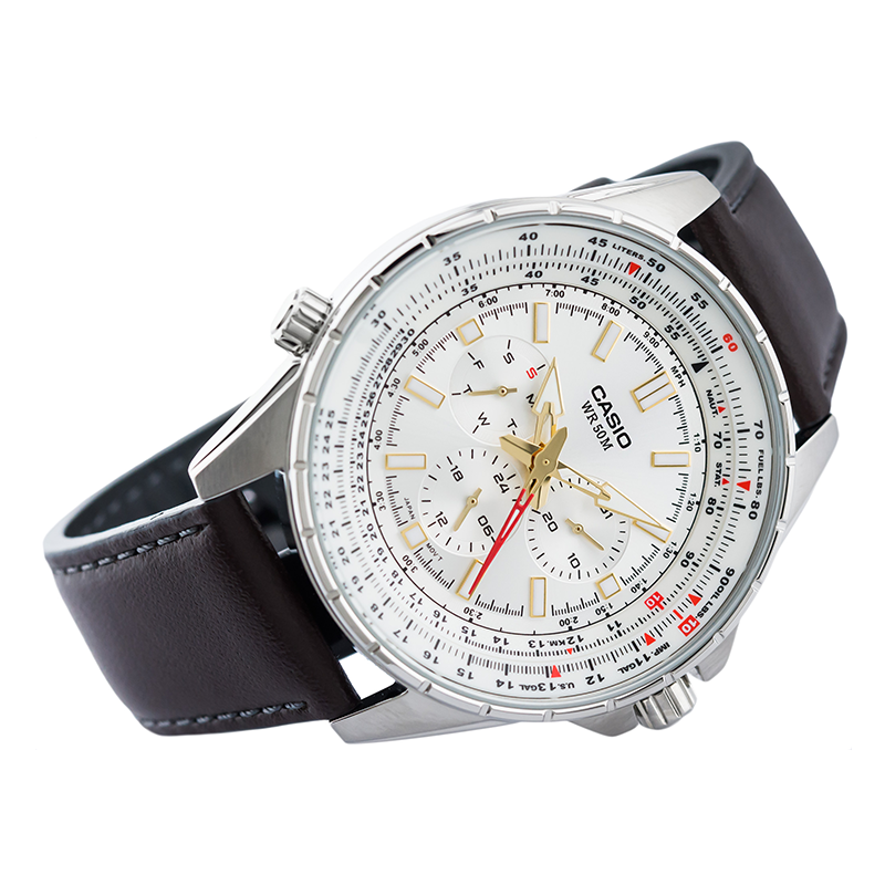 Casio Enticer Sweep Second Leather Belt Watch MTP-SW320L-7AVDF