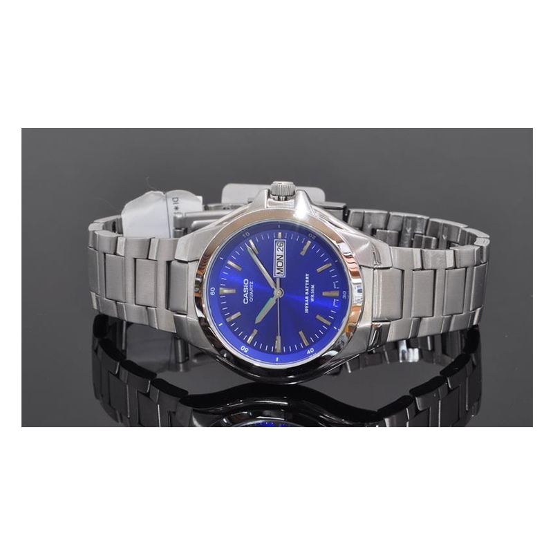 Casio Enticer Day Date Stainless Steel Chain Watch MTP-1228D-2AVDF