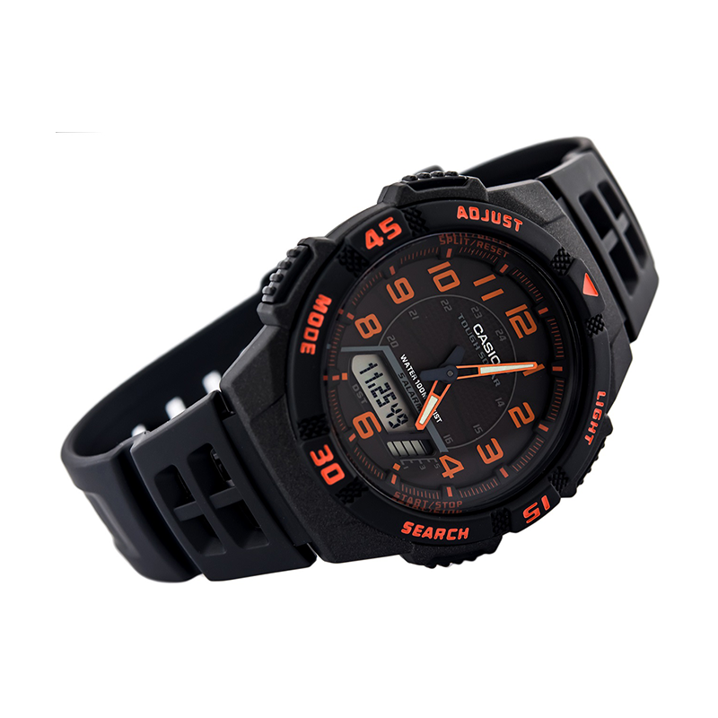 Casio Youth Tough Solar Dual Time Resin Belt Watch AQ-S800W-1B2VDF
