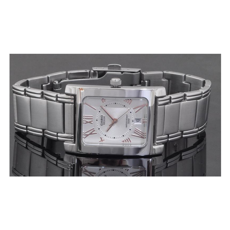 Casio Beside Date Stainless Steel Ladies Chain Watch BEL-100D-7A3VDF