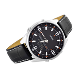 Casio Enticer Dual Time Stainless Steel Leather Belt Watch AMW-830L-1AVDF