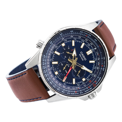 Casio Enticer Sweep Second Leather Belt Watch MTP-SW320L-2AVDF