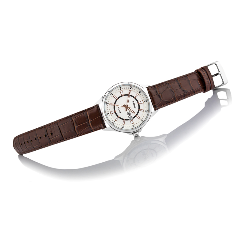 Casio Enticer Day Date Leather Belt Watch MTP-E108L-7AVDF