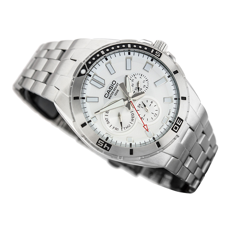 Casio Enticer Multifunction Stainless Steel Chain Watch MTD-1060D-7AVDF