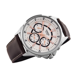 Casio Enticer Multifunction Stainless Steel Silver Leather Belt Watch MTP-E303L-7AVDF