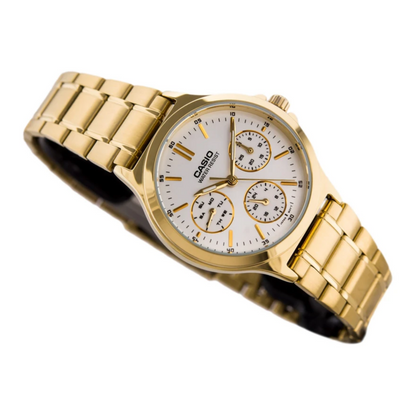 Casio Enticer Multifunction Golden Ladies Chain Watch LTP-V300G-7AUDF