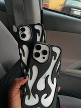 Hollow Flame Cut-Out iPhone Case – Shockproof Stylish Cover