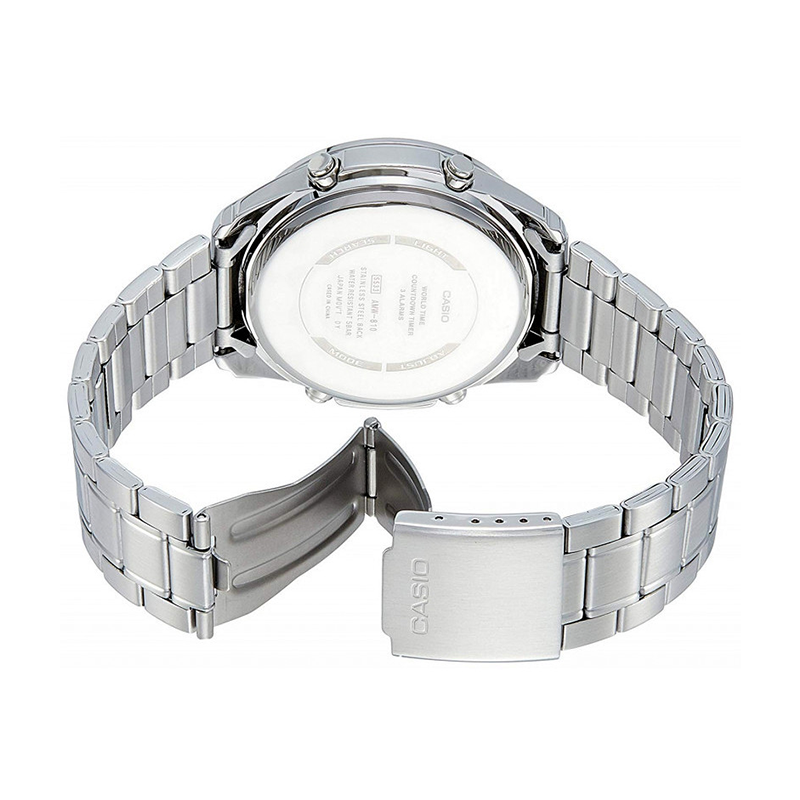 Casio Enticer Dual Time Stainless Steel Chain Watch AMW-830D-7AVDF