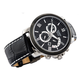 Casio Beside Chronograph Stainless Steel Leather Belt Watch BEM-507BL-1AVDF