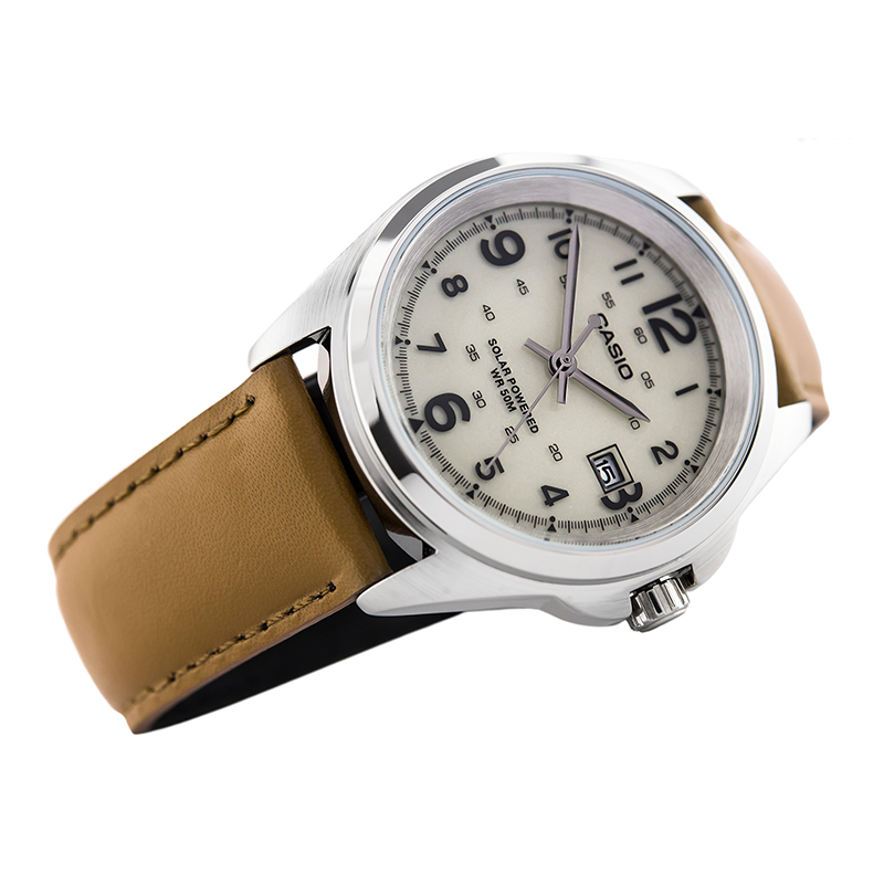 Casio Standard Solar Date Leather Belt Watch MTP-S101L-9BVDF