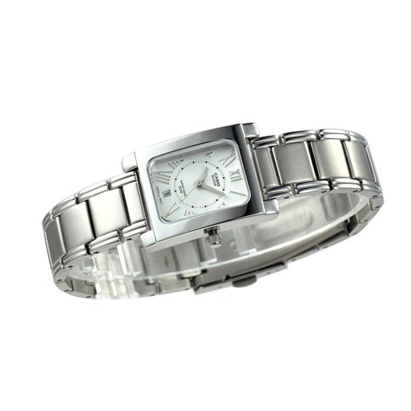 Casio Beside Date Stainless Steel Ladies Chain Watch BEL-100D-7A2VDF