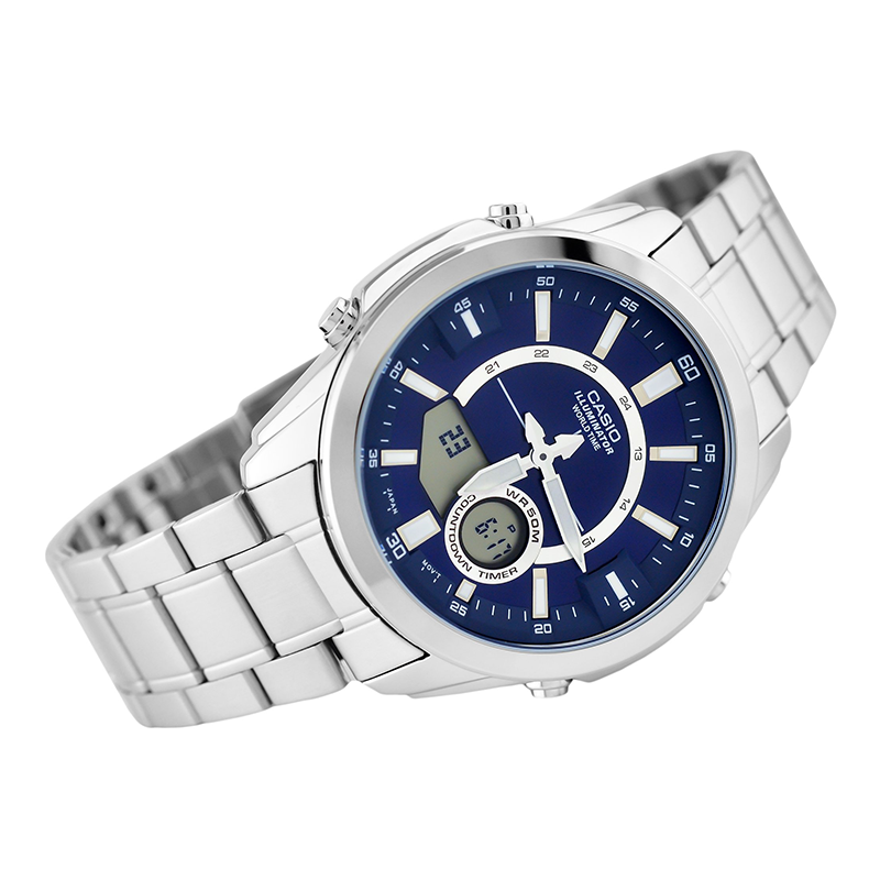 Casio Enticer Dual Time Multifunction Chain Watch AMW-810D-2AVDF