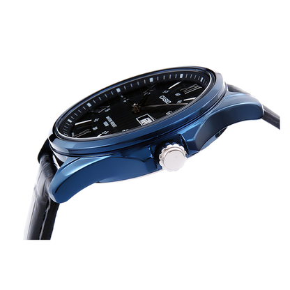 Casio Enticer Day Date Blue Leather Belt Watch MTP-1384BUL-1AVDF