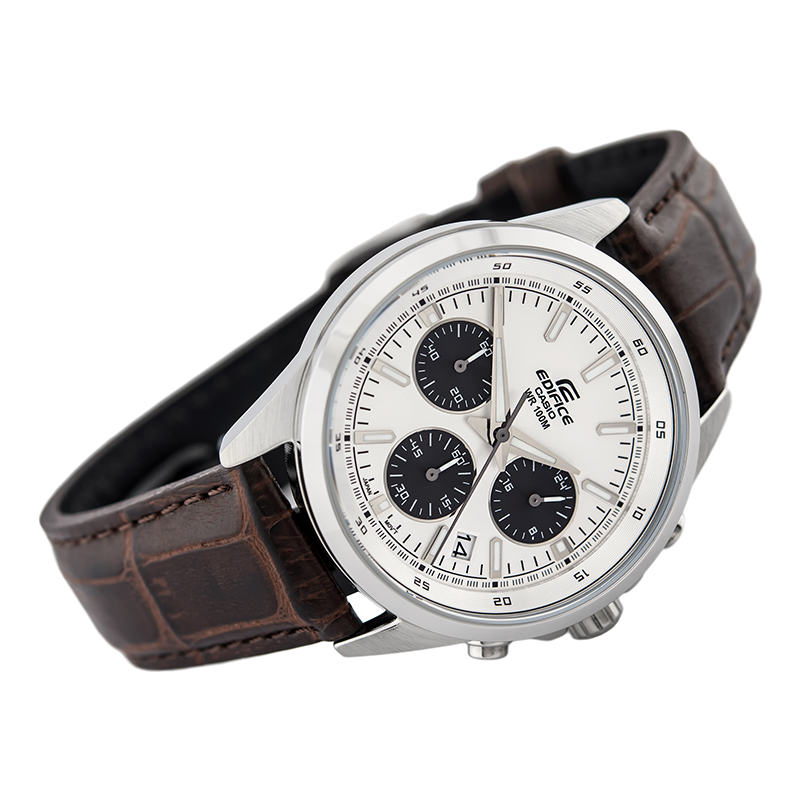 Casio Edifice Chronograph Stainless Steel Leather Belt Watch EFR-527L-7AVDF