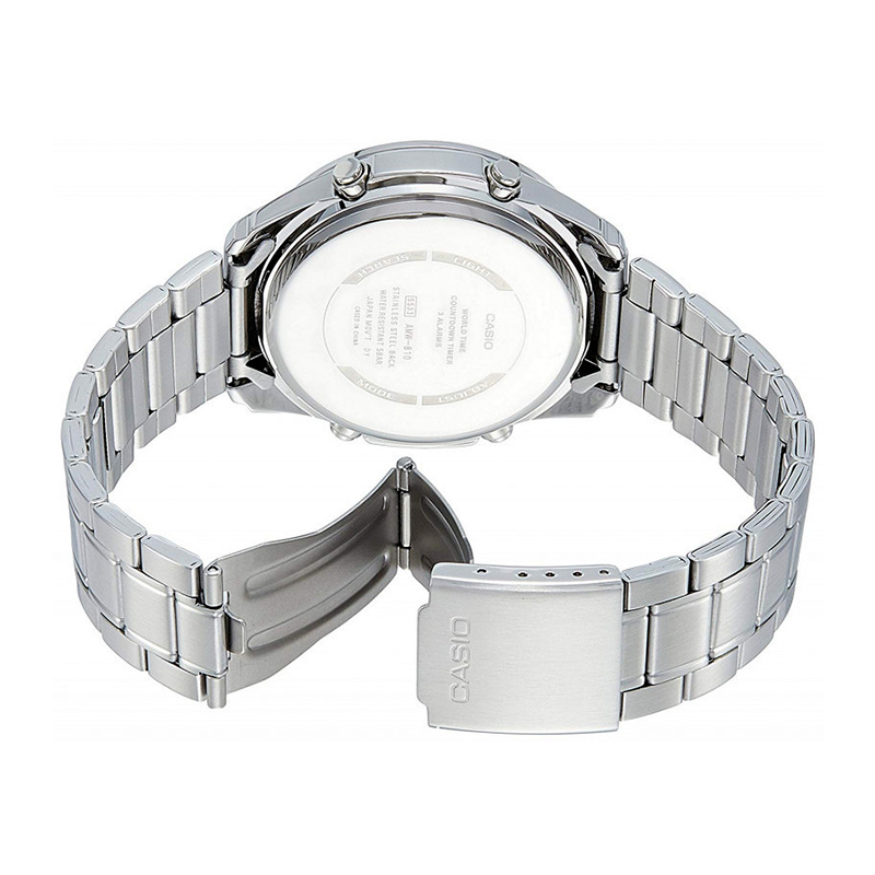 Casio Enticer Dual Time Stainless Steel Chain Watch AMW-830D-1AVDF
