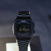 Casio A168WEM Negative Dial Retro Illuminator Men's Watch – Full Black