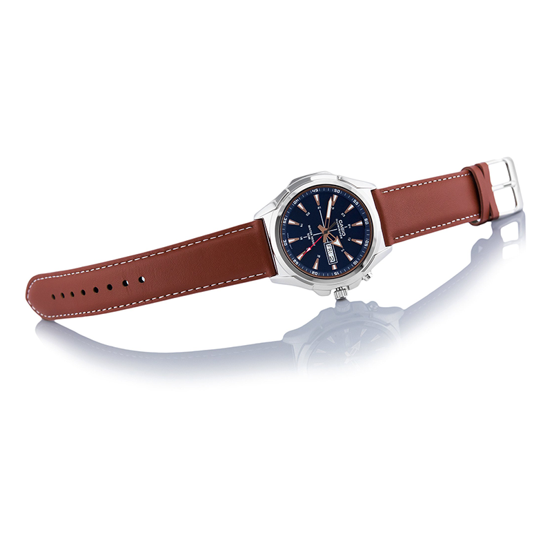 Casio Enticer Day Date Illuminator Leather Belt Watch MTP-E200L-2AVDF