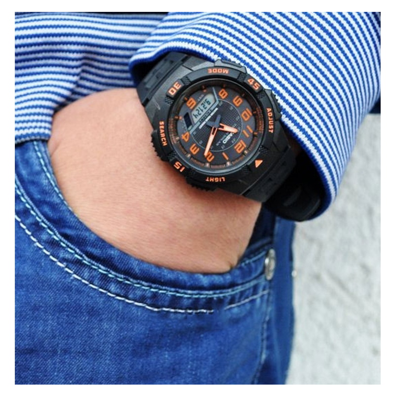 Casio Youth Tough Solar Dual Time Resin Belt Watch AQ-S800W-1B2VDF