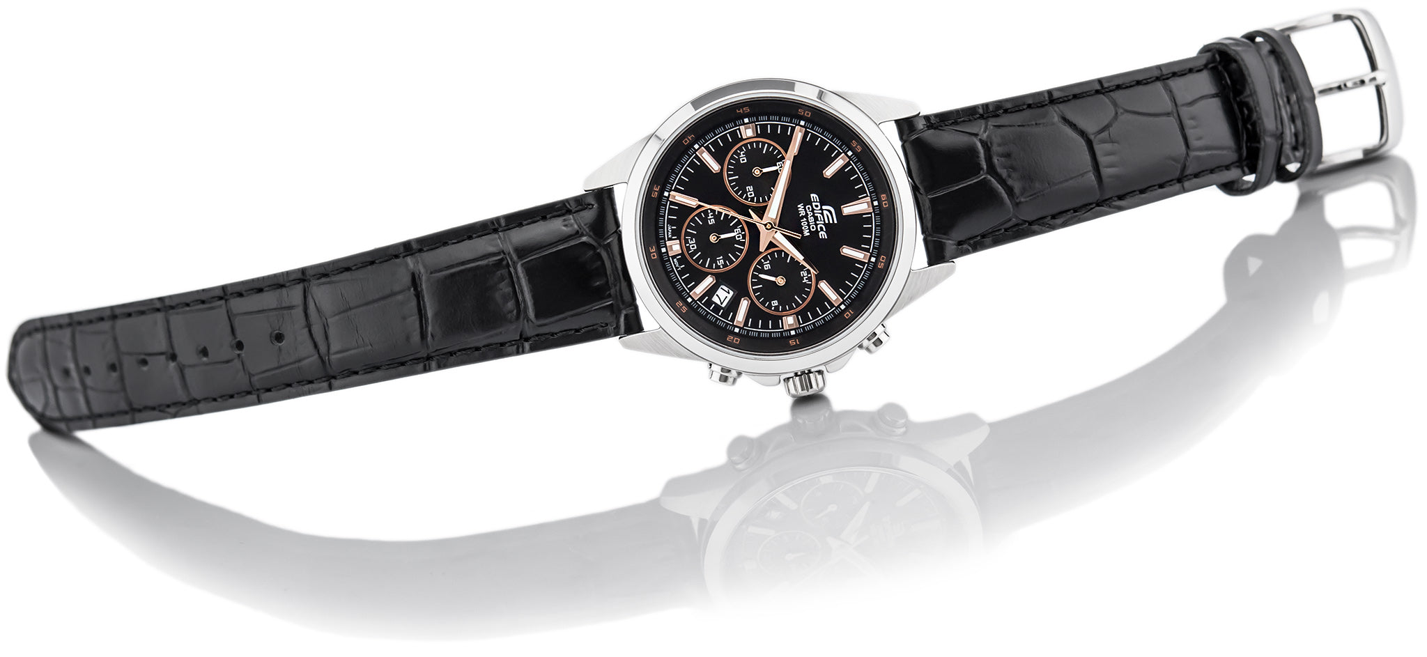 Casio Edifice Chronograph Stainless Steel Leather Belt Watch EFR-527L-1AVDF