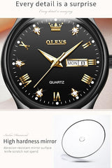 OLEVS 5563 Two-Tone Stainless Steel Analog Watch – Water Resistant