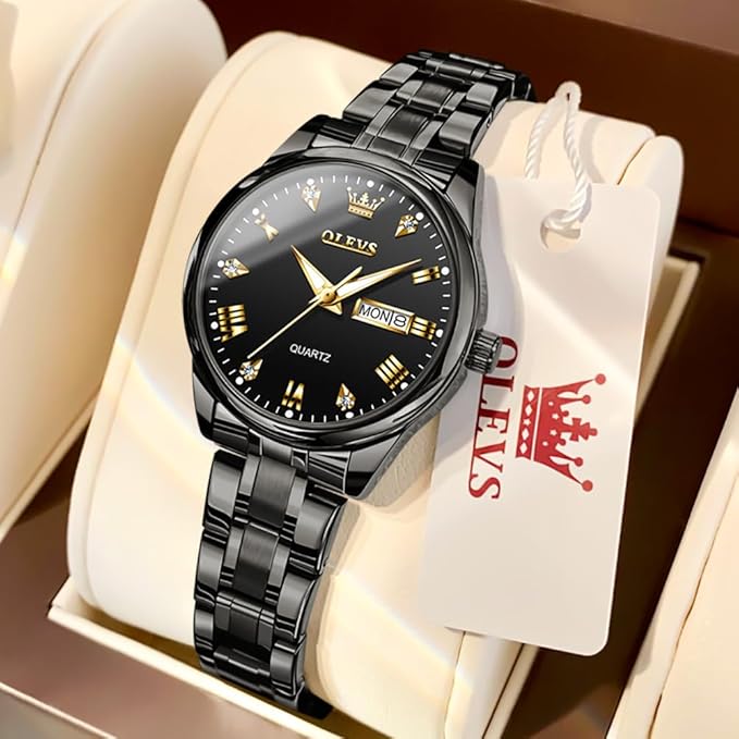 OLEVS 5563 Two-Tone Stainless Steel Analog Watch – Water Resistant