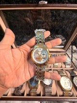 BINBOND B1236 Classic Quartz Luminous Watch – Stainless Steel, Moon Phase, 3BAR Water Resistant