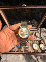 BINBOND B1236 Classic Quartz Luminous Watch – Stainless Steel, Moon Phase, 3BAR Water Resistant