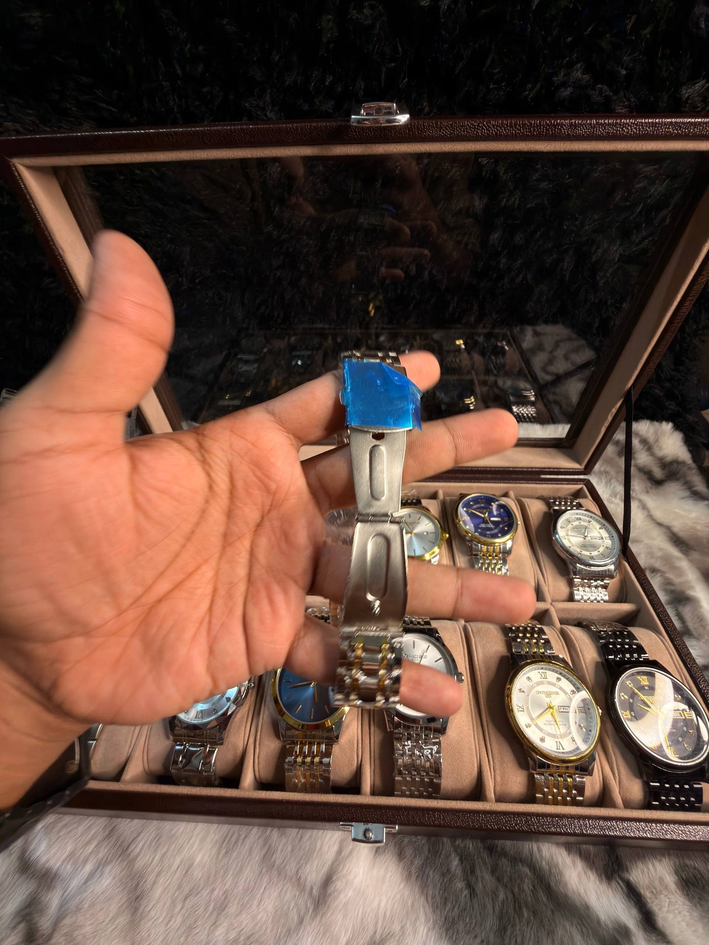 BINBOND B1236 Classic Quartz Luminous Watch – Stainless Steel, Moon Phase, 3BAR Water Resistant